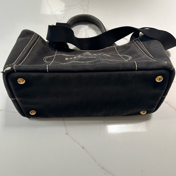 Prada Canapa Black Canvas Tote Bag - Picture 7 of 13